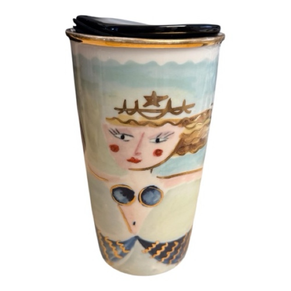 Starbucks Mermaid Siren Ceramic Travel Tumbler Mug